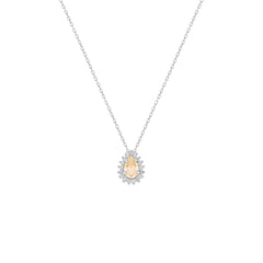 Colar gota Princess moissanite