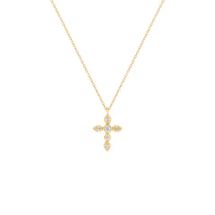 Colar mini Cruz moissanite