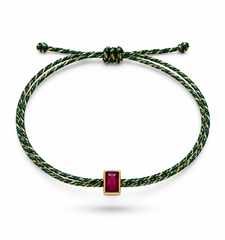 Pulseira fio de seda rubis 4x6mm