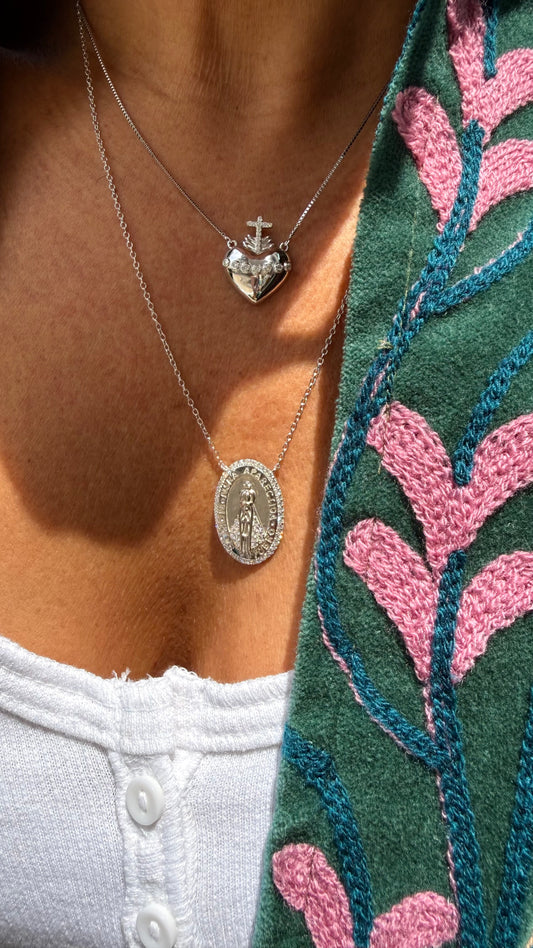 Colar medalha Nossa Senhora Aparecida moissanite 1 F