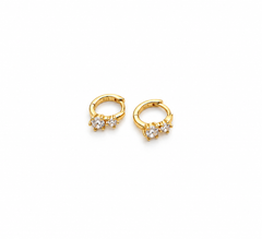 Argola duo ponto de luz Moissanite P