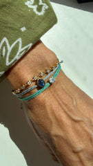 Pulseira fio de seda topázio incolor