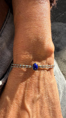 Pulseira lápis lazuli fio de seda