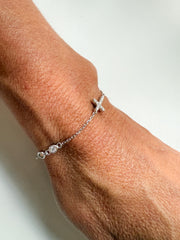 Pulseira cruz moissanite