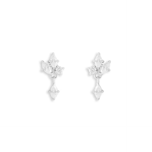 Brinco pétalas Moissanite
