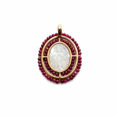 Pingente Medalha milagrosa rubis