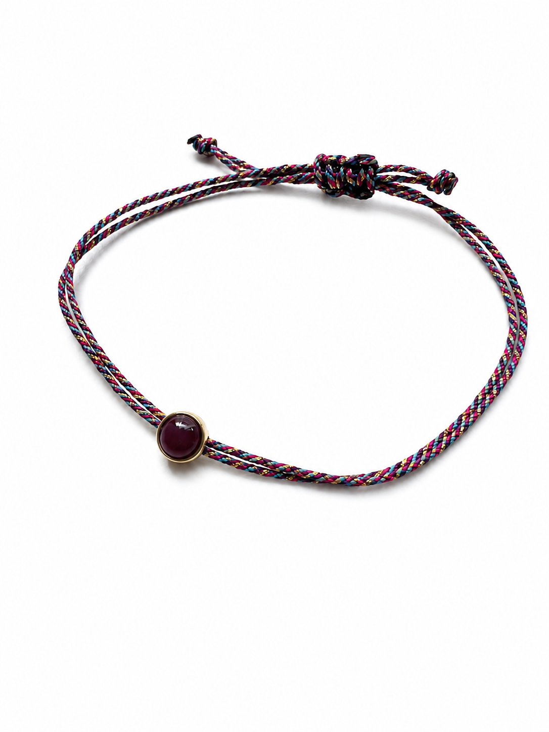 Pulseira fio de seda rubi