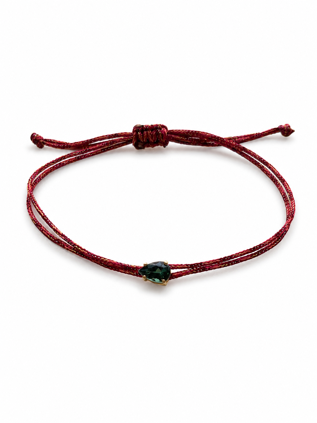Pulseira fio de seda com pedra Safira azul indicolita