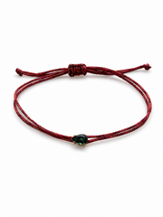 Pulseira fio de seda com pedra Safira azul indicolita