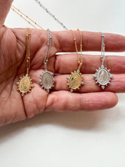 Colar medalha milagrosa corrente bolinhas
