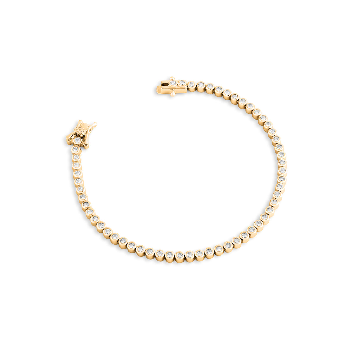 Pulseira cravação inglesa Moissanite B Ouro