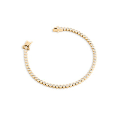 Pulseira cravação inglesa Moissanite B Ouro