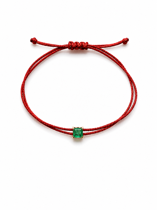 Pulseira fio de seda Esmeralda