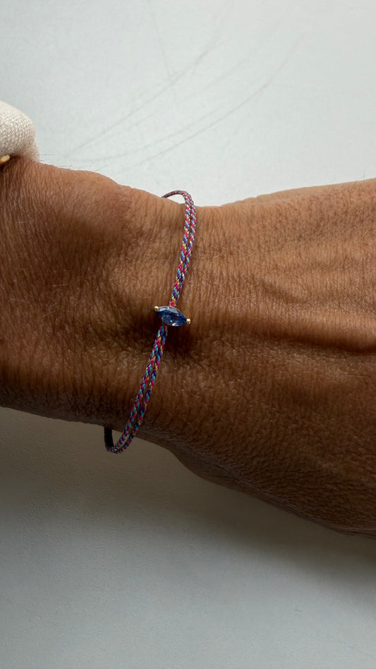 Pulseira fio seda Tanzanita