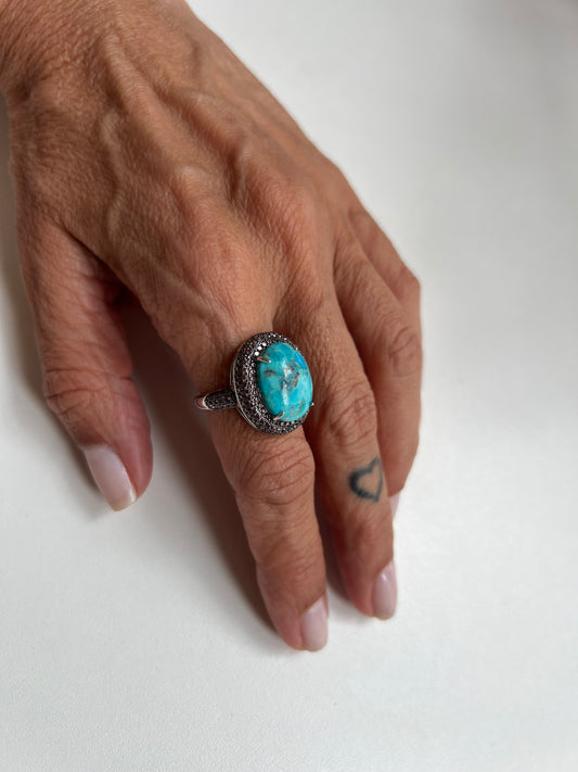 Anel Turquesa com chocolate