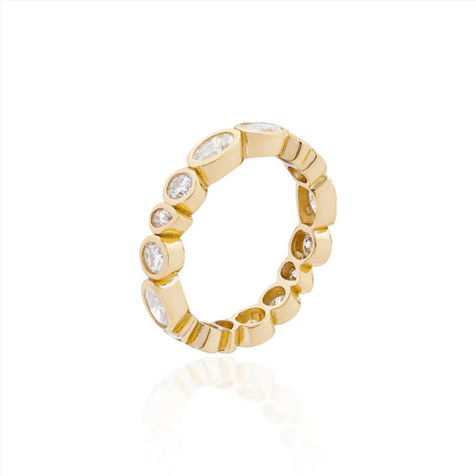 Anel Dourè moissanite