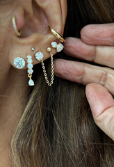 Brinco corrente moissanite Zoe