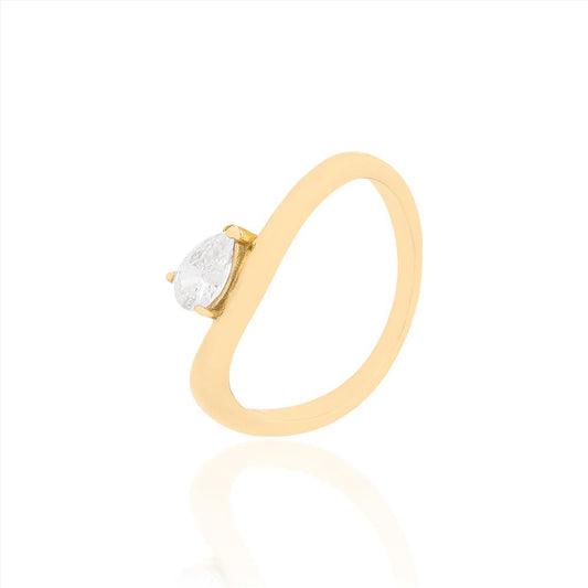 Anel mindinho gota transversal fino