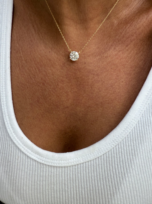 Colar ponto de luz moissanite 8mm