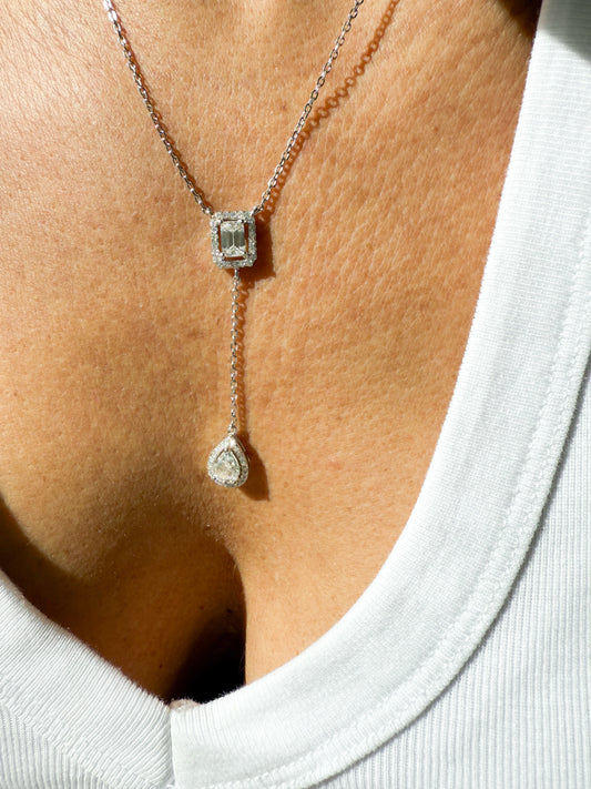 Colar gravatinha moissanite