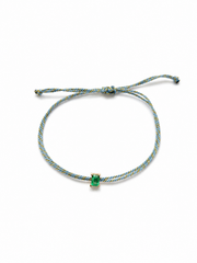 Pulseira fio de seda esmeralda 3x5mm
