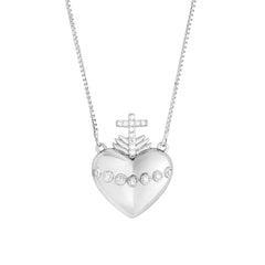 Colar Sagrado coração Moissanite