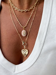 Pingente coração plissê