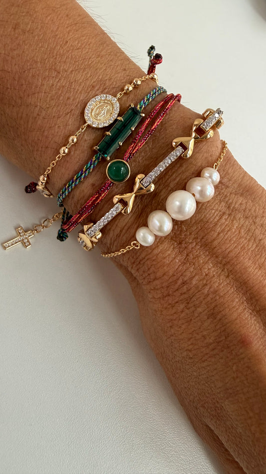 Pulseira medalha milagrosa Moissanites