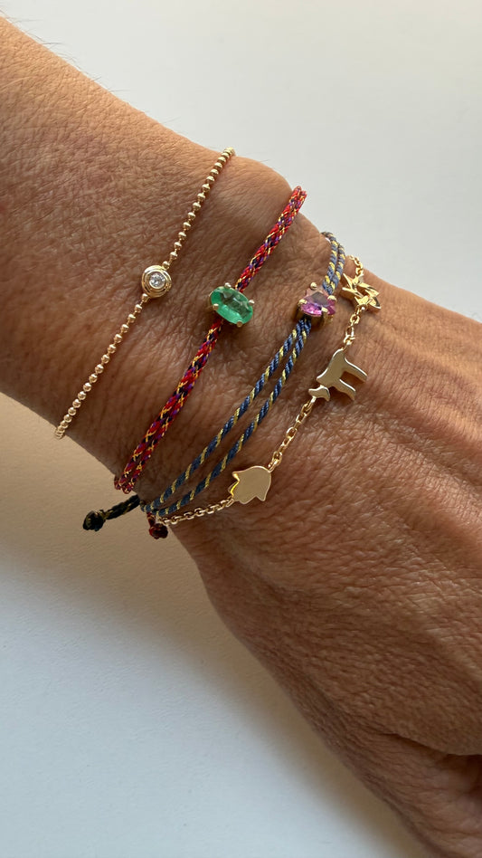 Pulseira bolinhas ponto Moissanite