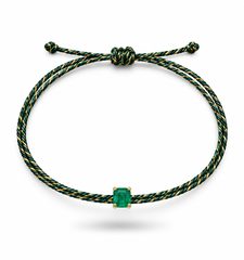Pulseira fio de seda esmeralda 5mm