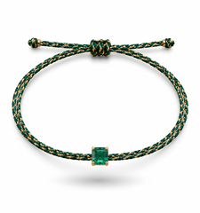 Pulseira fio de seda Esmeralda 4x5mm