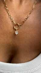 Pingente coração moissanite