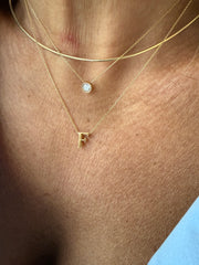 Iniciais de ouro 18k Com Corrente Modelo Cartier