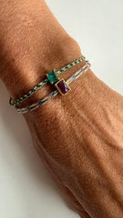 Pulseira fio de seda rubis 4x6mm