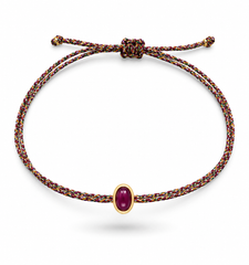 Pulseira fio de seda rubi star 4x6mm