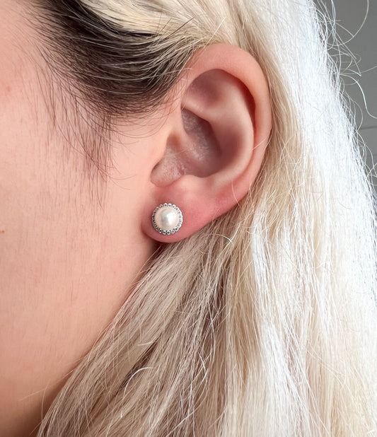Conjunto de pérolas colar e brincos