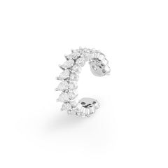 Piercing Duas fileiras navete Moissanites