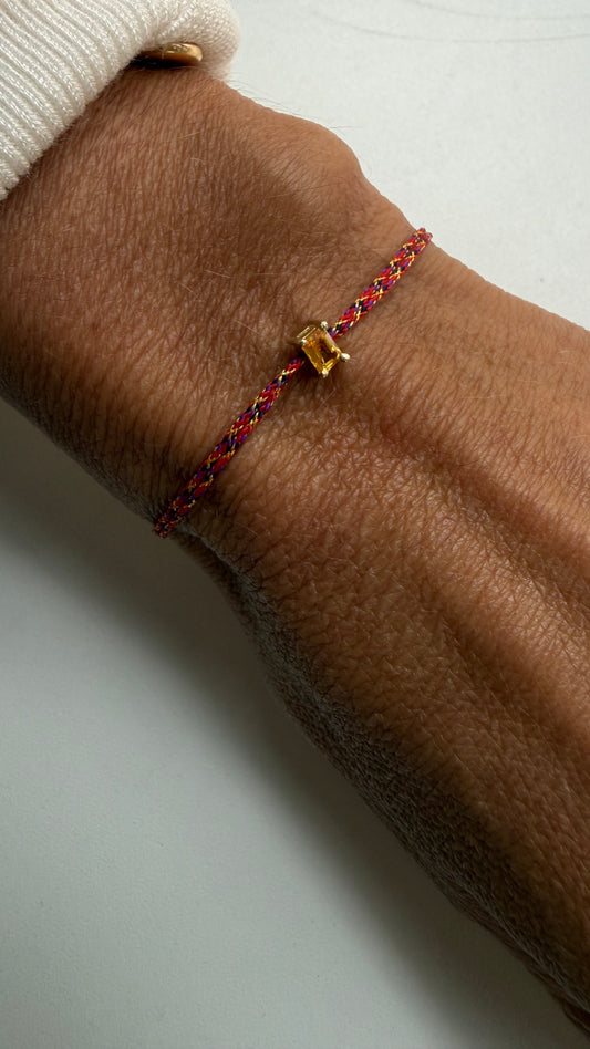 Pulseira fio de seda Safira Siri Lanka
