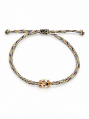 Pulseira fio de seda topázio imperial 5x9mm