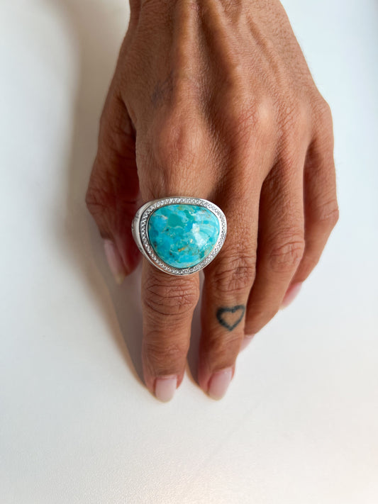Anel turquesa Tulun moissanite