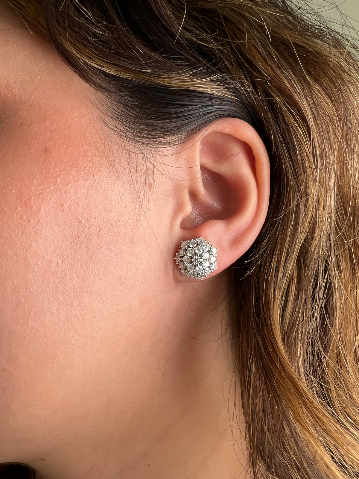 Brinco chuveiro moissanite 2mm