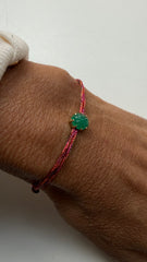 Pulseira fio de seda esmeralda pudin