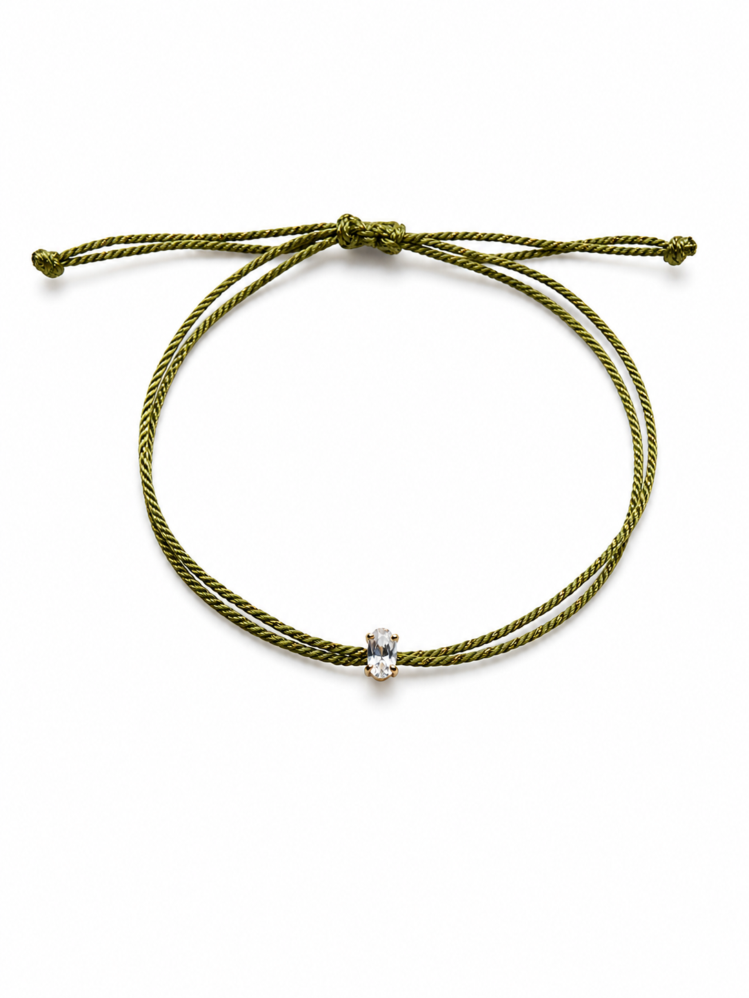 Pulseira fio de seda saphira incolor