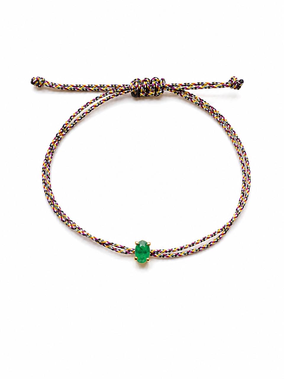 Pulseira esmeralda oval 4X6mm