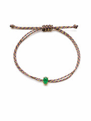 Pulseira esmeralda oval 4X6mm