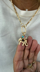 Pingente elefante pedras