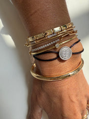 Pulseira meio riviera / elos quadrados
