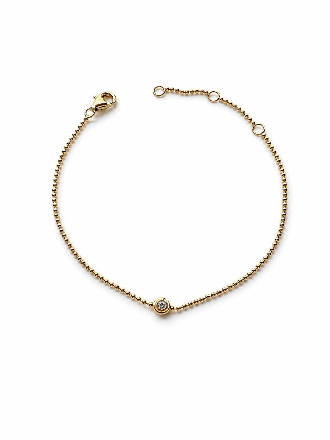 Pulseira bolinhas ponto Moissanite