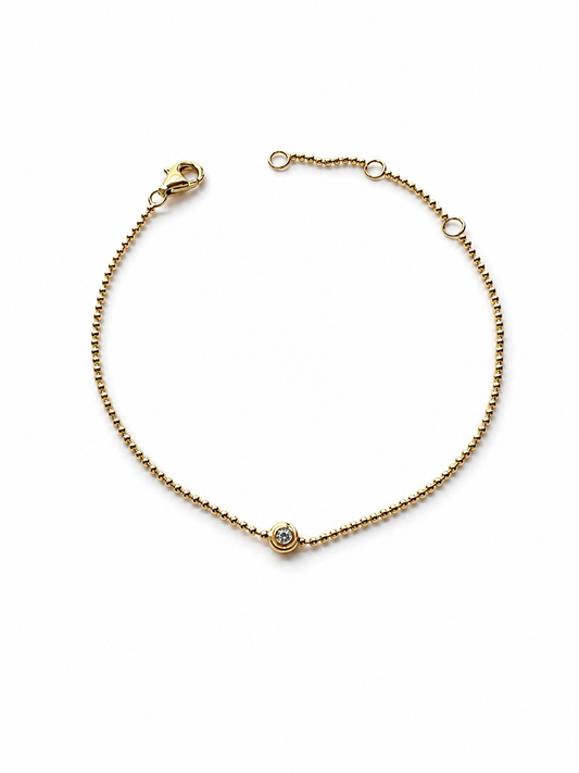 Pulseira bolinhas ponto Moissanite