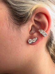 Earcuff 3 pontos moissanite